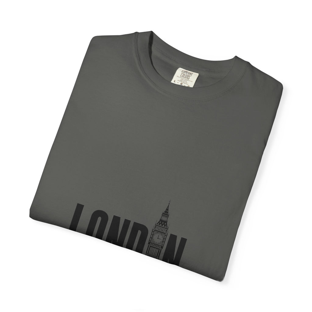 London Minimalist Big Ben Typography Graphic Tee | Black & White City Design