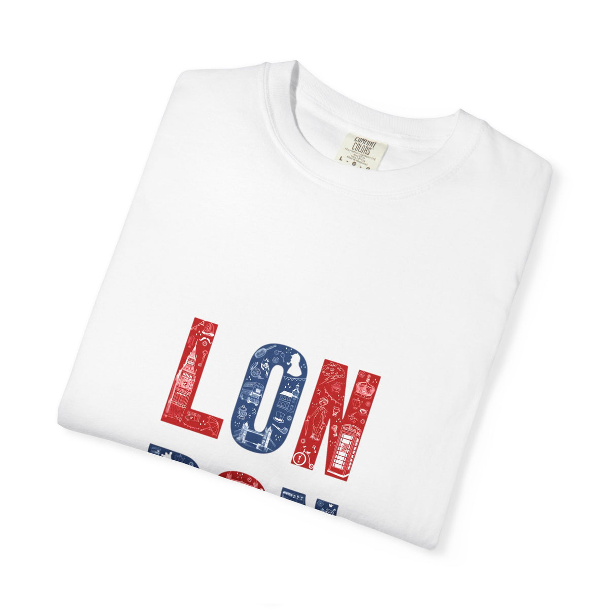 London Icons Pattern Typography Graphic Tee | British Pop Culture Illustration
