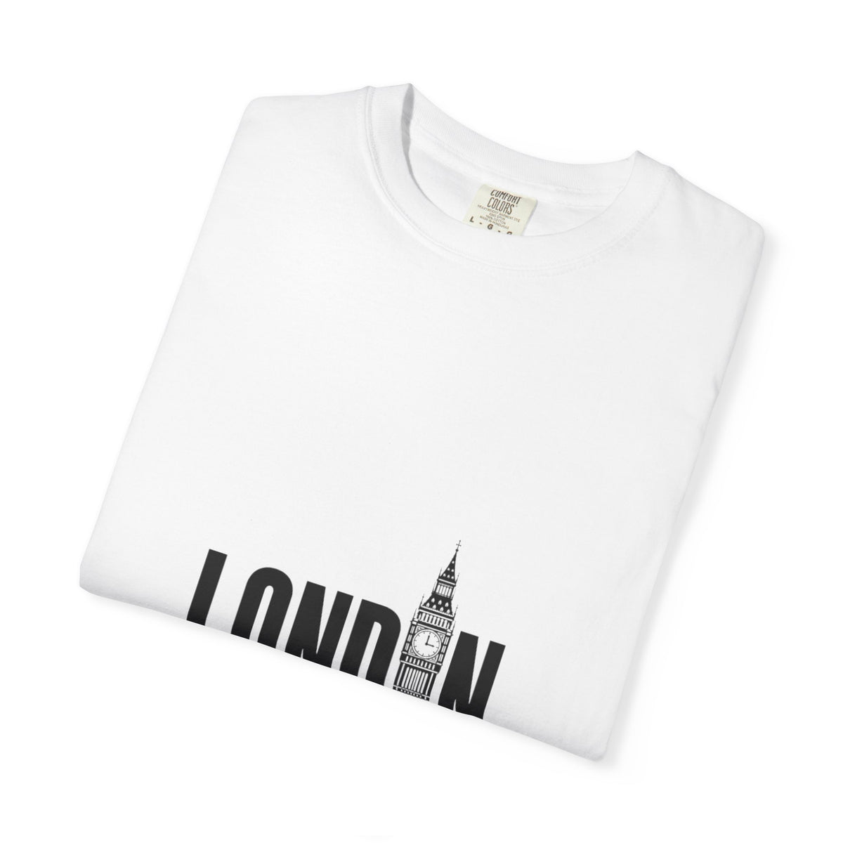 London Minimalist Big Ben Typography Graphic Tee | Black & White City Design