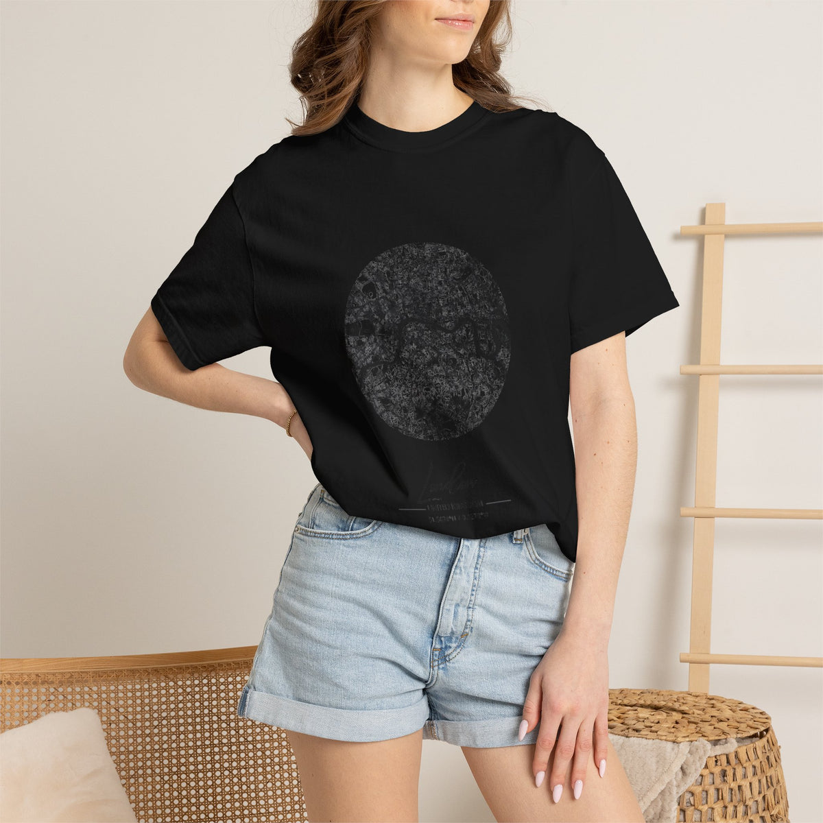London Circular City Map Graphic Tee | Minimalist Thames River Map Design