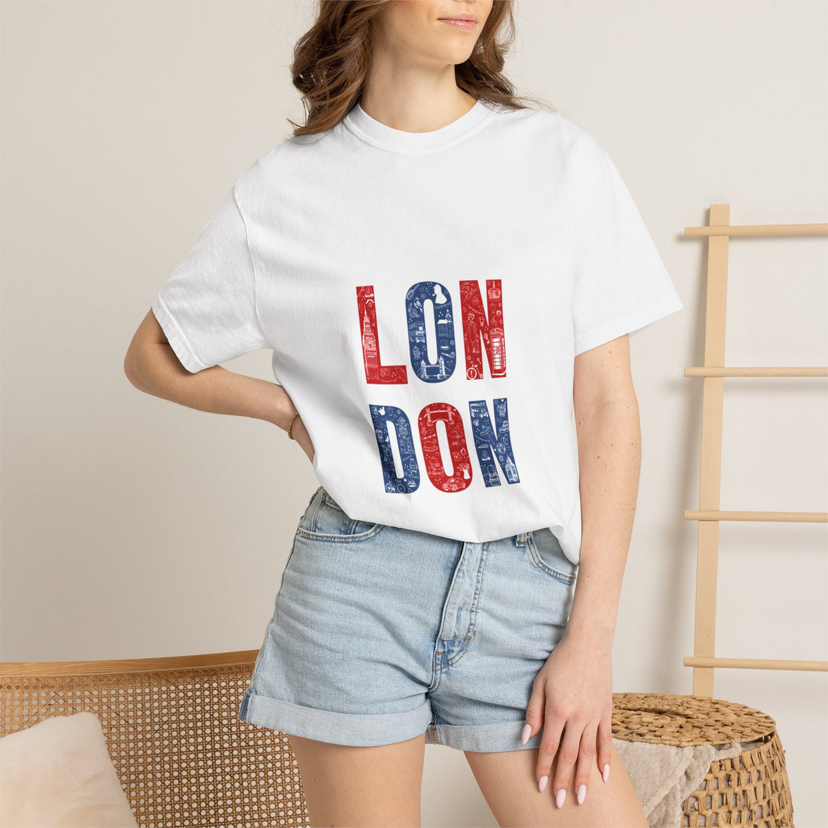 London Icons Pattern Typography Graphic Tee | British Pop Culture Illustration