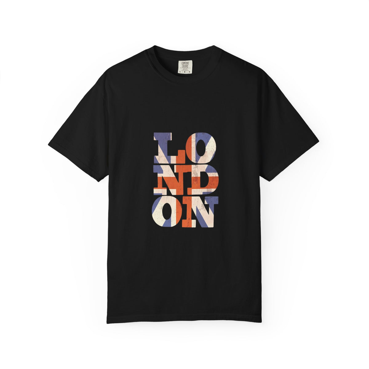London Union Jack Typography Graphic Tee | British Flag Vintage Design