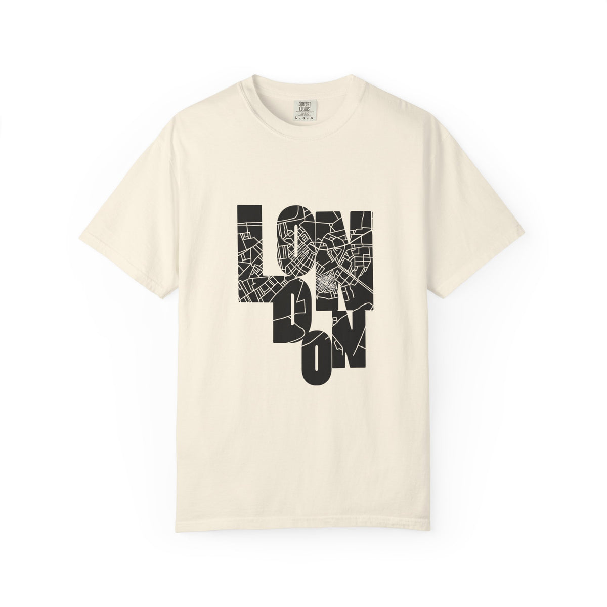London Street Map Typography Graphic Tee | Bold City Map Lettering