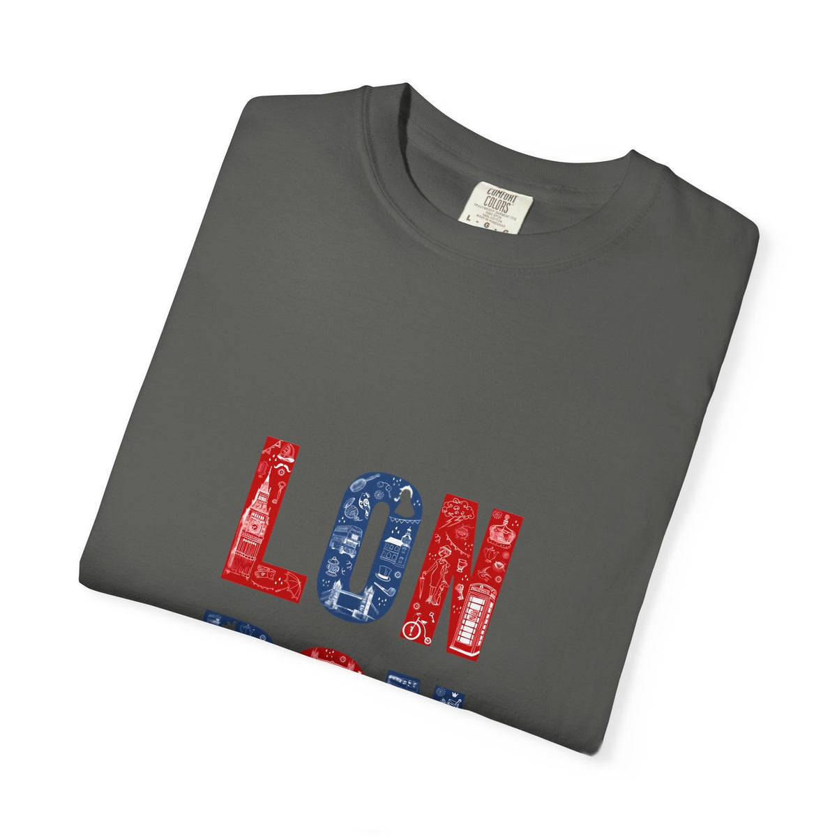 London Icons Pattern Typography Graphic Tee | British Pop Culture Illustration