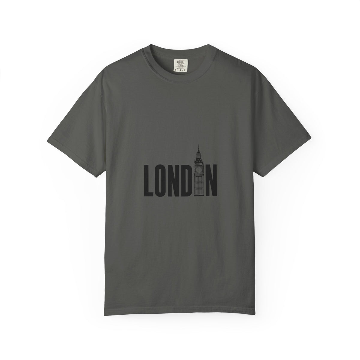 London Minimalist Big Ben Typography Graphic Tee | Black & White City Design