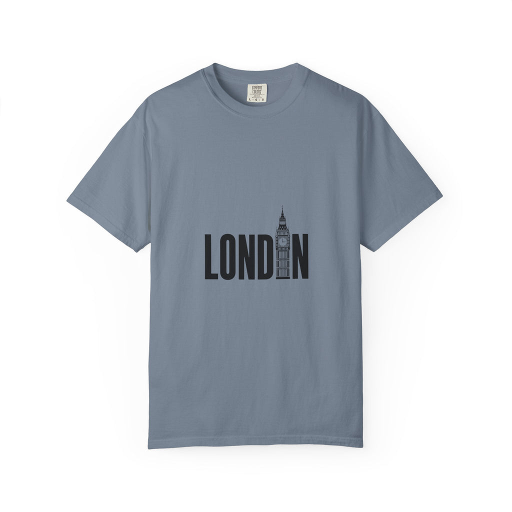 London Minimalist Big Ben Typography Graphic Tee | Black & White City Design