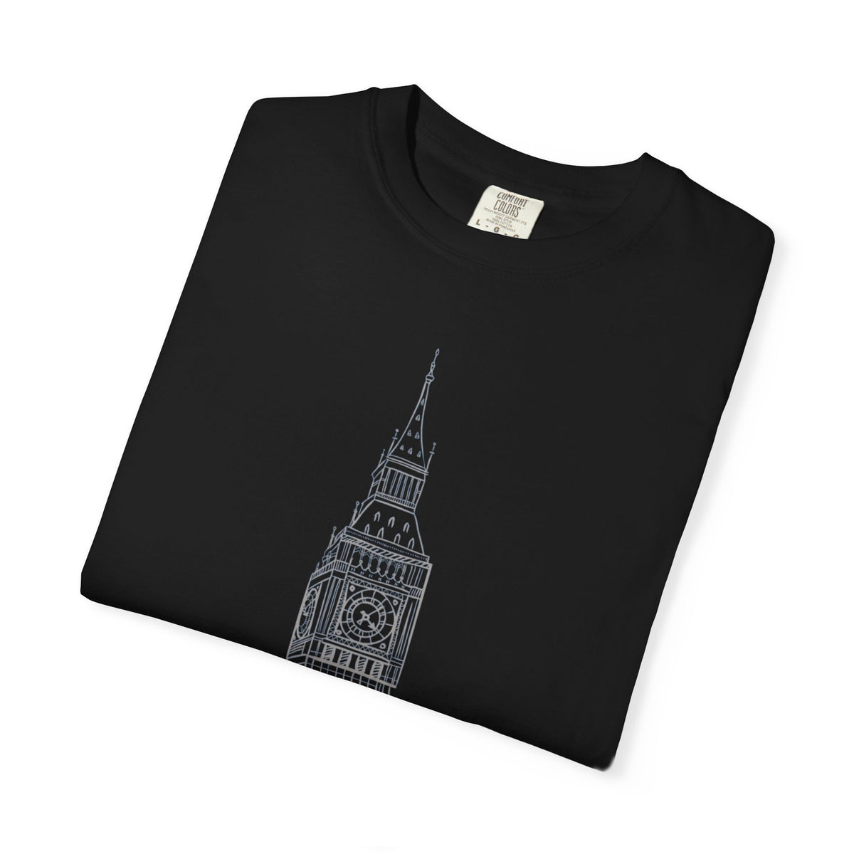 Big Ben Line Art Illustration Graphic Tee | London Clock Tower Sketch
