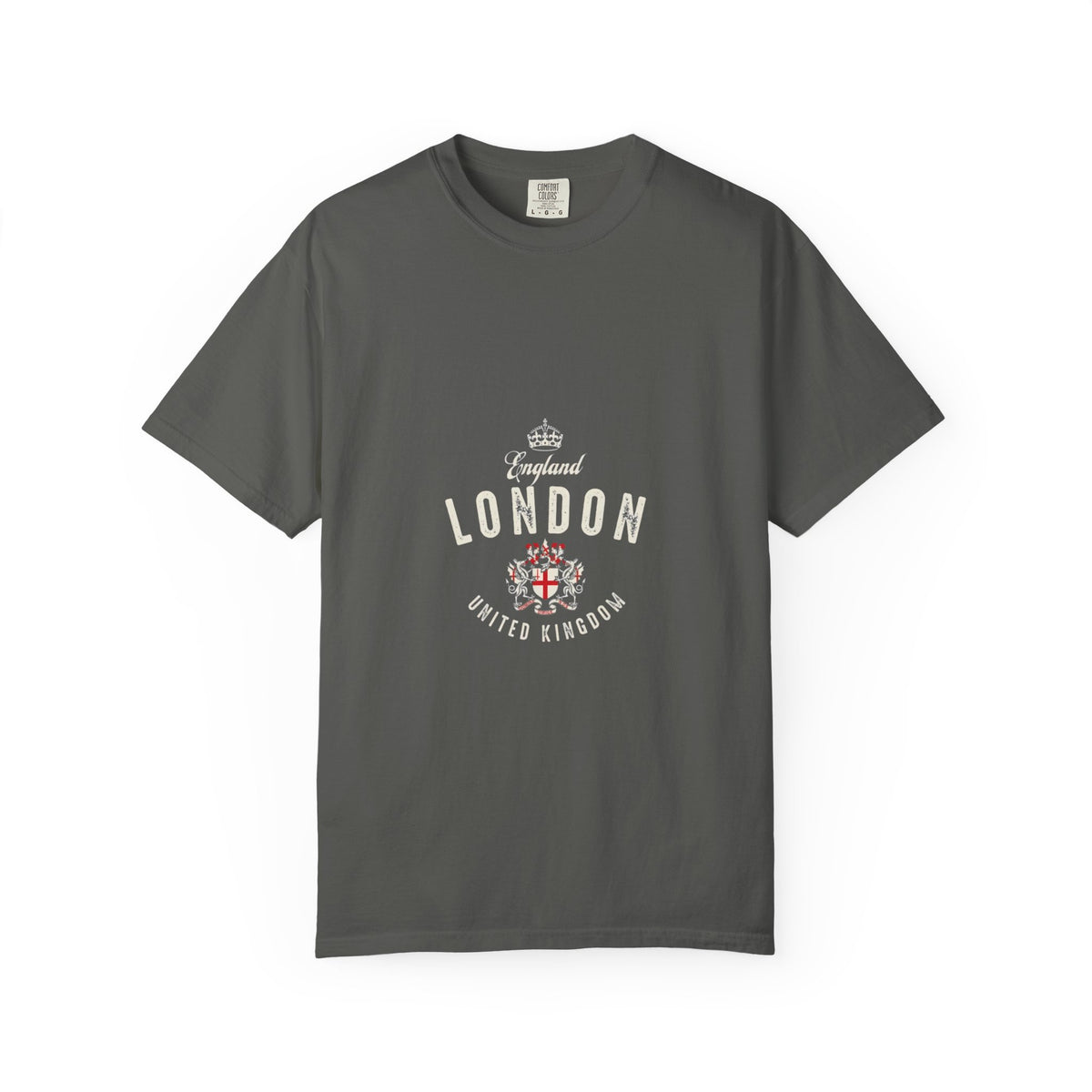 England London Vintage Crest Graphic Tee | Royal Crown Coat of Arms Design