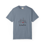 London Tower Bridge Watercolor Sketch Graphic Tee | Big Ben Red Bus Design