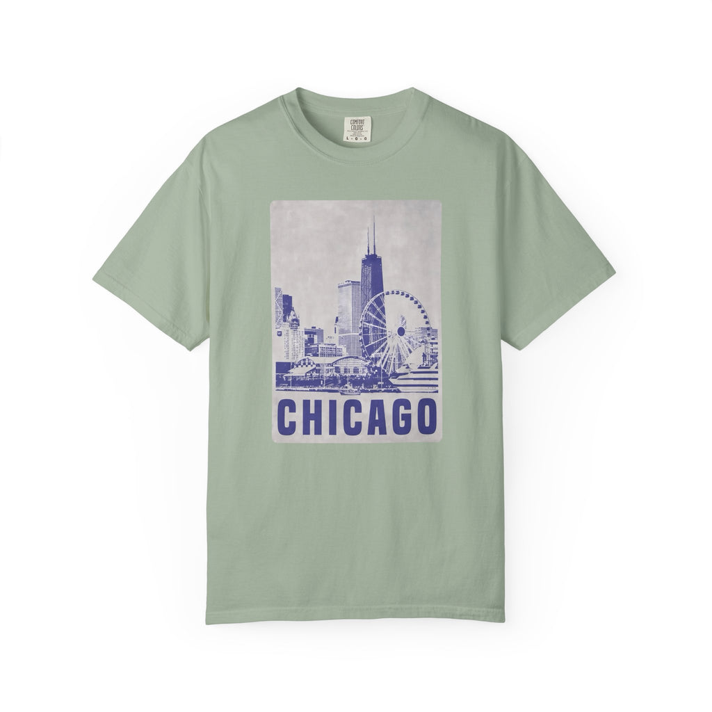 Chicago Patterned Typography Football Colors Graphic Tee