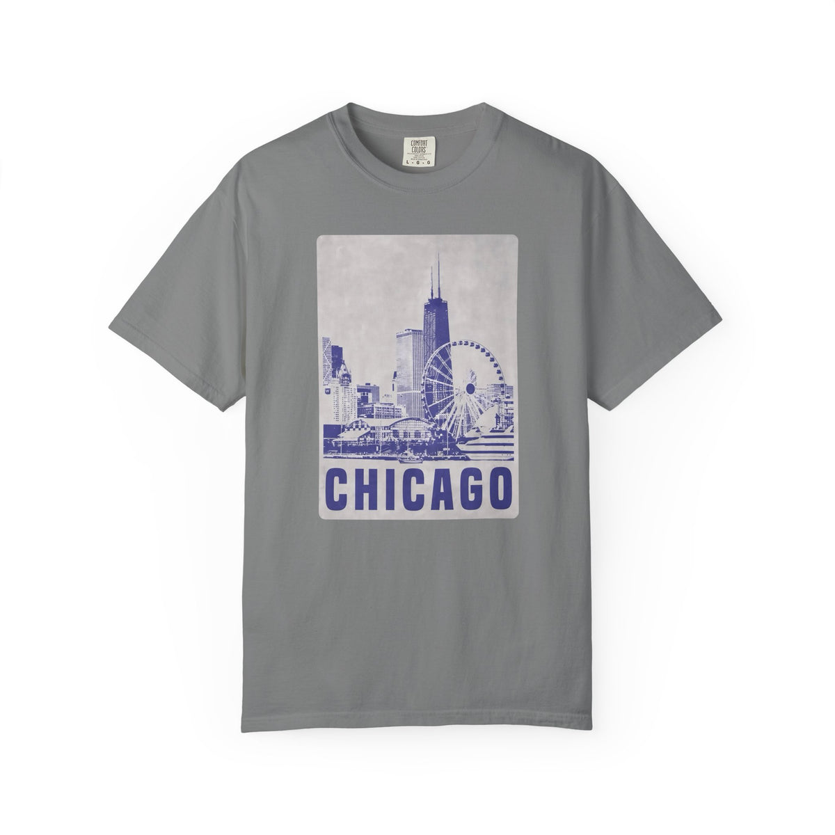 Chicago Patterned Typography Football Colors Graphic Tee