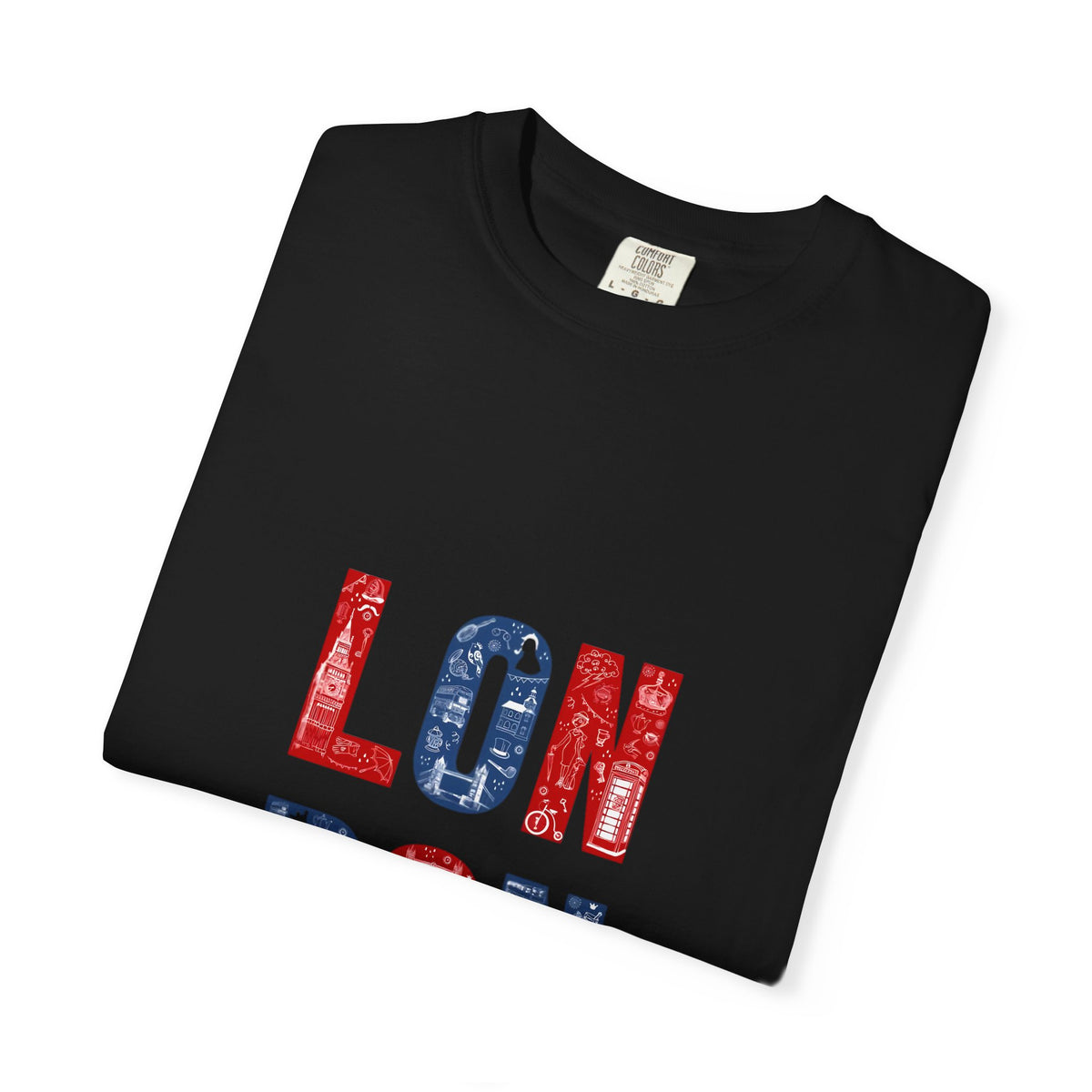 London Icons Pattern Typography Graphic Tee | British Pop Culture Illustration