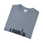 London Minimalist Big Ben Typography Graphic Tee | Black & White City Design