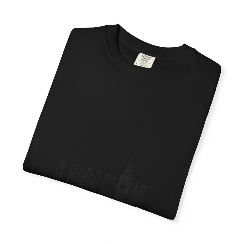 London Minimalist Big Ben Typography Graphic Tee | Black & White City Design