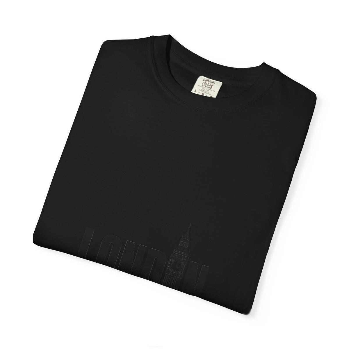 London Minimalist Big Ben Typography Graphic Tee | Black & White City Design