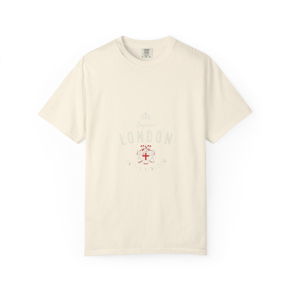 England London Vintage Crest Graphic Tee | Royal Crown Coat of Arms Design