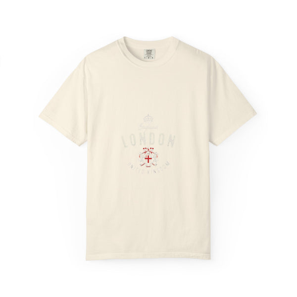 England London Vintage Crest Graphic Tee | Royal Crown Coat of Arms Design