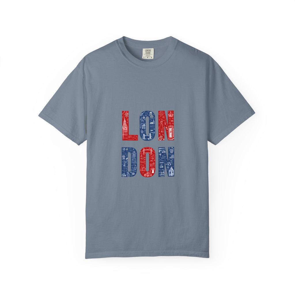 London Icons Pattern Typography Graphic Tee | British Pop Culture Illustration