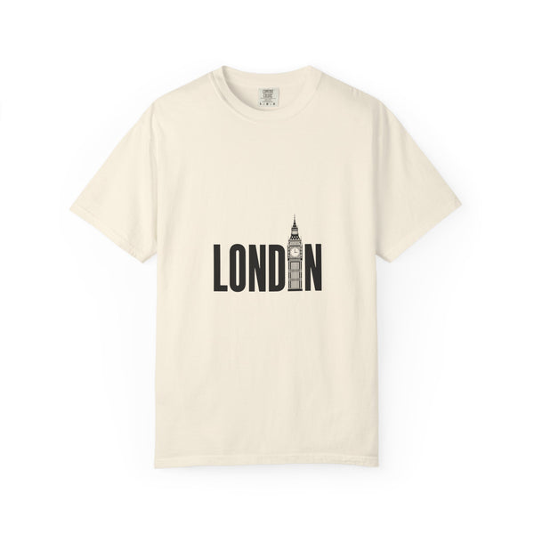 London Minimalist Big Ben Typography Graphic Tee | Black & White City Design
