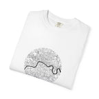 London Circular City Map Graphic Tee | Minimalist Thames River Map Design