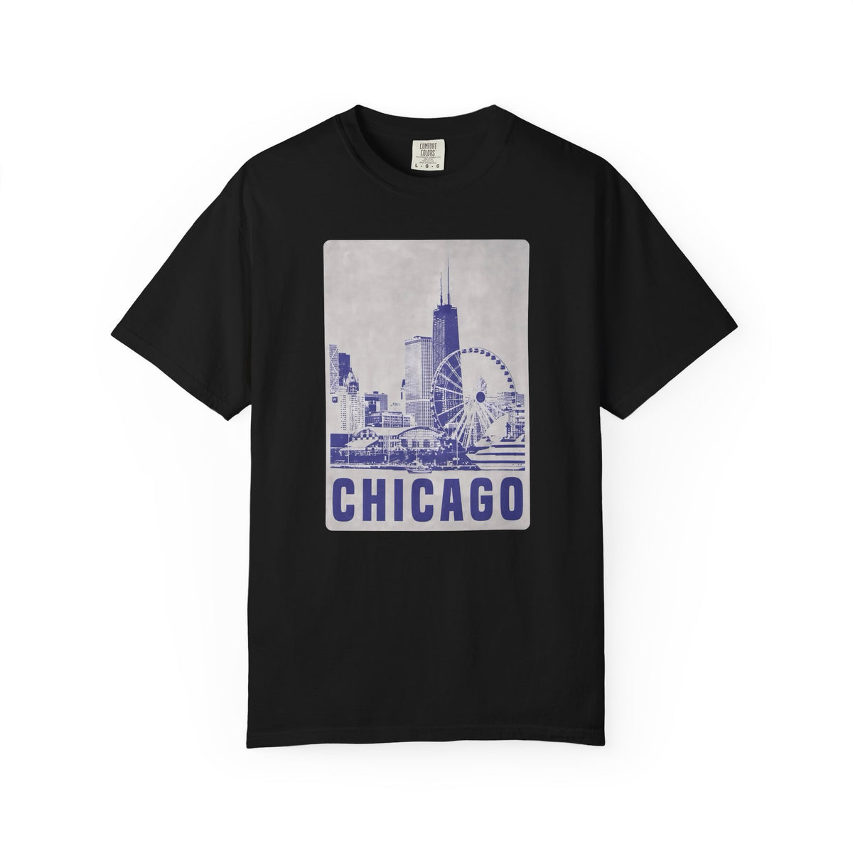 Chicago Patterned Typography Football Colors Graphic Tee